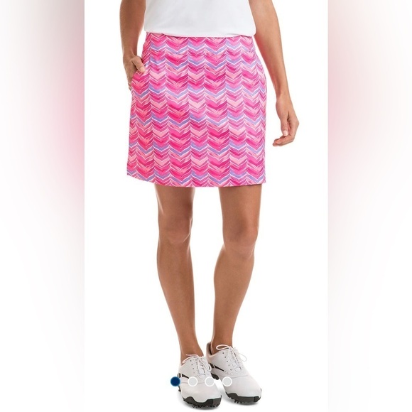 Vineyard Vines17 Inch Printed Whale Tail Skort Pink Blue Golf Sz 2 #2R0569